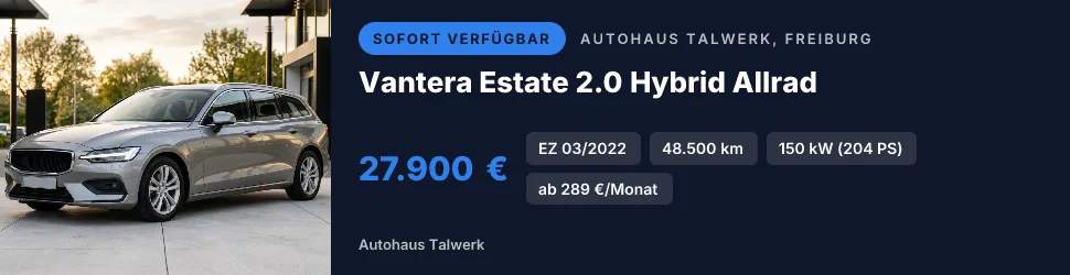 Billboard, 970 mal 250 Pixel: Vantera Estate 2.0 Hybrid Allrad, Autohaus Talwerk