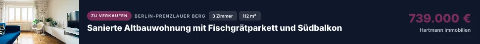 Leaderboard breit, 970 mal 90 Pixel: Sanierte Altbauwohnung mit Fischgrätparkett und Südbalkon, Hartmann Immobilien