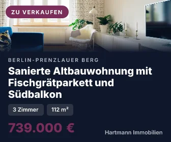 Display-Anzeige groß, 336 mal 280 Pixel: Sanierte Altbauwohnung mit Fischgrätparkett und Südbalkon, Hartmann Immobilien
