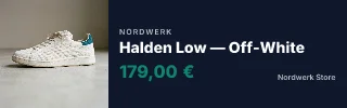 Mobilanzeige hoch, 320 mal 100 Pixel: Halden Low — Off-White, Nordwerk Store