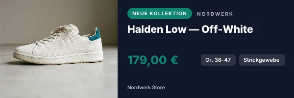E-Mail-Kopf, 600 mal 200 Pixel: Halden Low — Off-White, Nordwerk Store